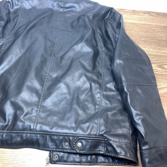 Levis Mens Sherpa Lining Faux Leather Bomber Jacket Dark Brown Size XL - Picture 9 of 9